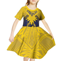 Tokelau Tokehega Day Kid Short Sleeve Dress National Badge Special Style LT05 - Polynesian Pride