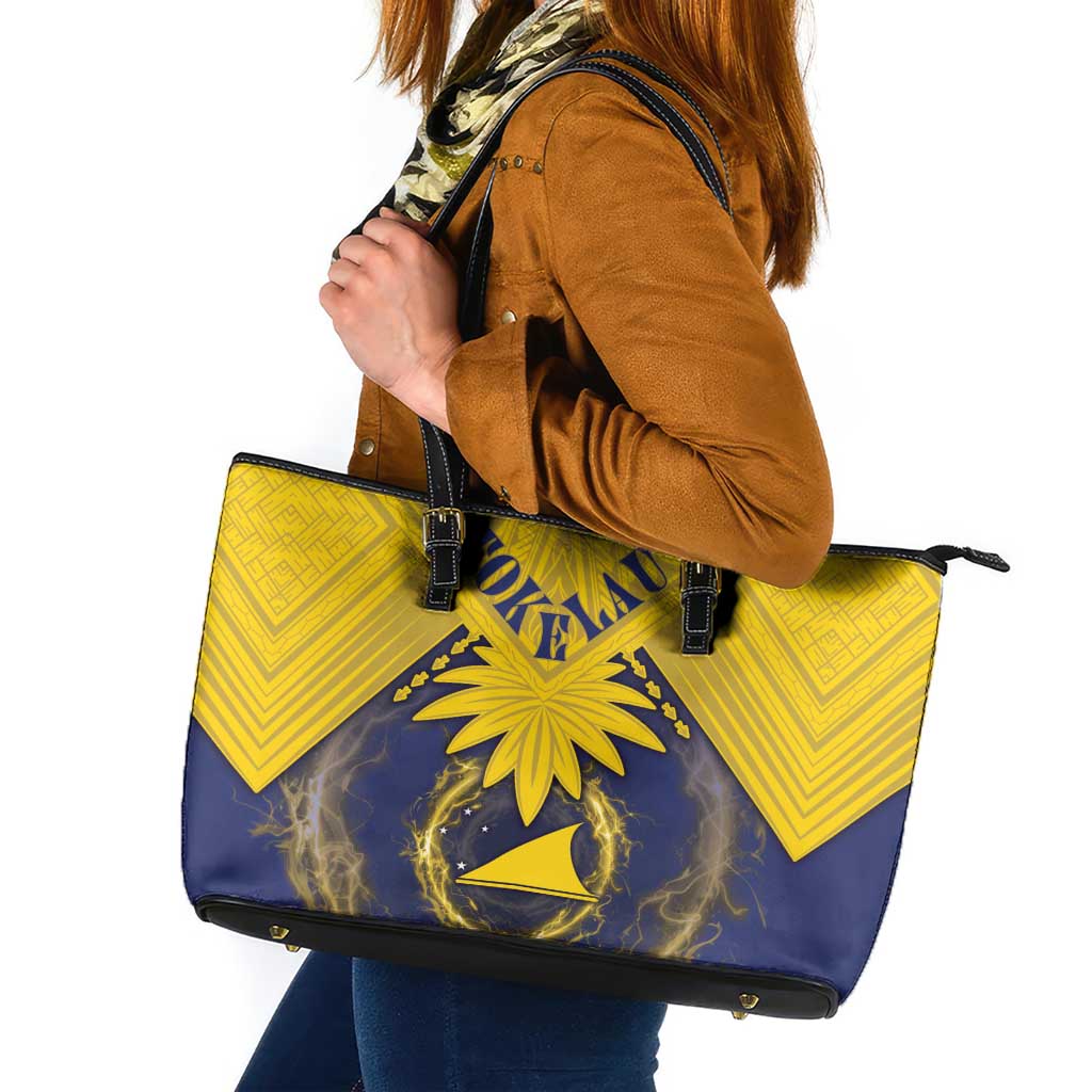 Tokelau Tokehega Day Leather Tote Bag National Badge Special Style - Polynesian Pride
