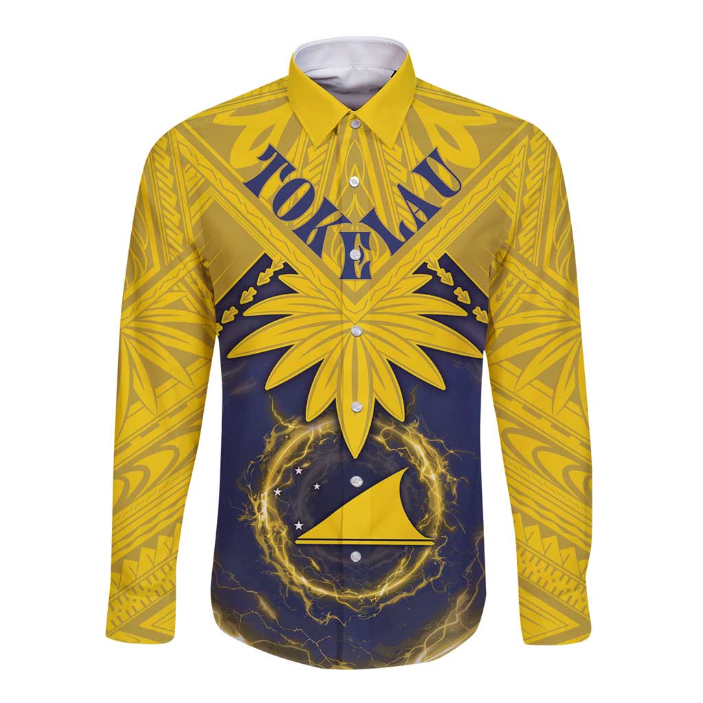 Tokelau Tokehega Day Long Sleeve Button Shirt National Badge Special Style LT05 Unisex Yellow - Polynesian Pride