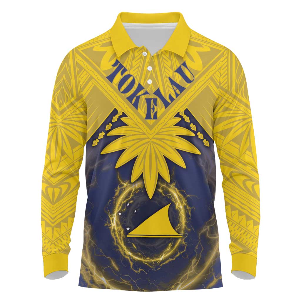 Tokelau Tokehega Day Long Sleeve Polo Shirt National Badge Special Style LT05 Yellow - Polynesian Pride