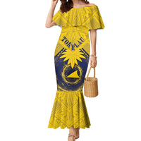 Tokelau Tokehega Day Mermaid Dress National Badge Special Style LT05 Women Yellow - Polynesian Pride