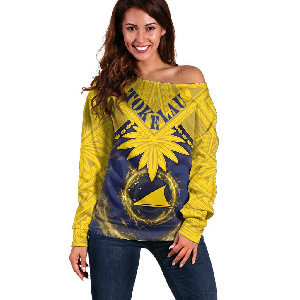 Tokelau Tokehega Day Off Shoulder Sweater National Badge Special Style - Polynesian Pride
