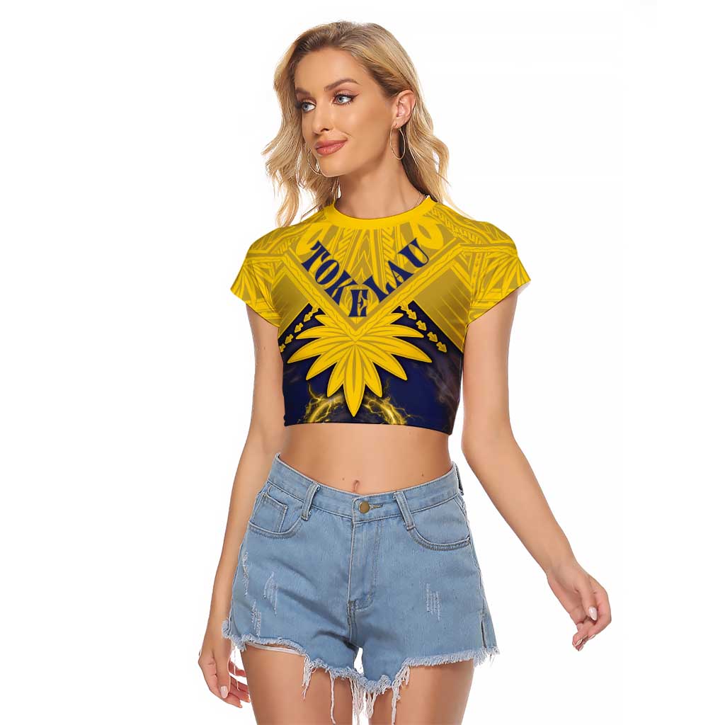 Tokelau Tokehega Day Raglan Cropped T Shirt National Badge Special Style LT05 Female Yellow - Polynesian Pride