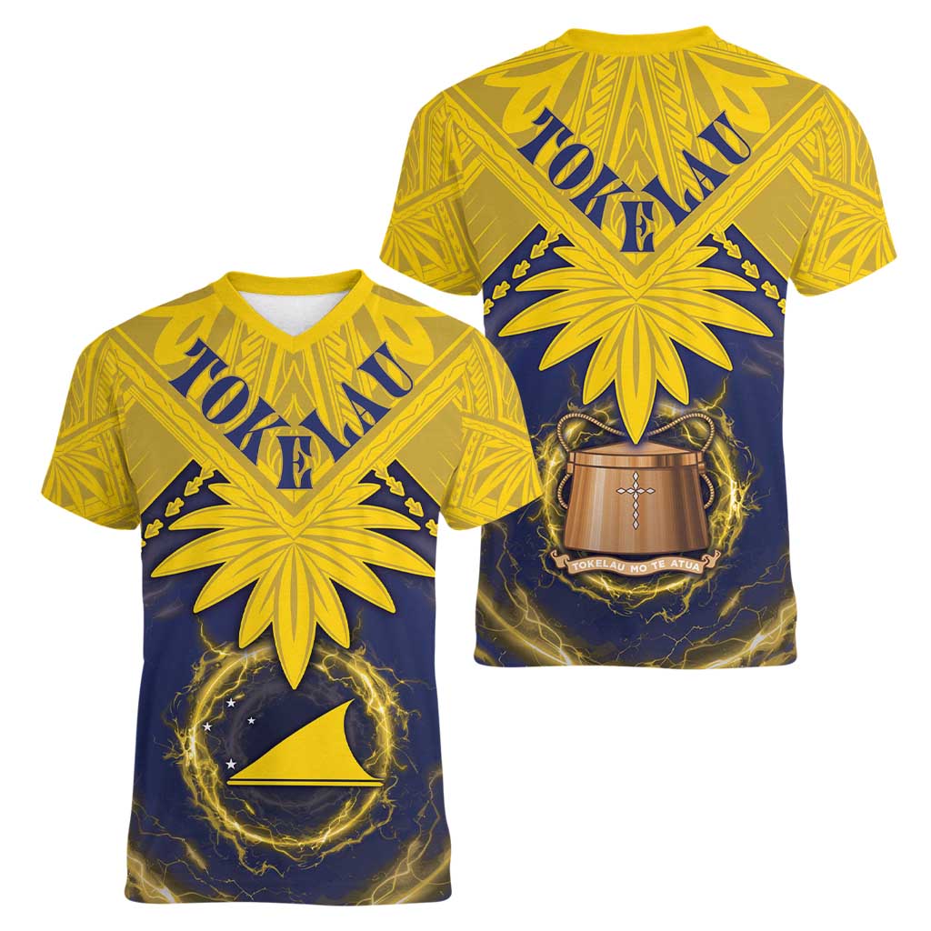 Tokelau Tokehega Day Women V-Neck T-Shirt National Badge Special Style - Polynesian Pride