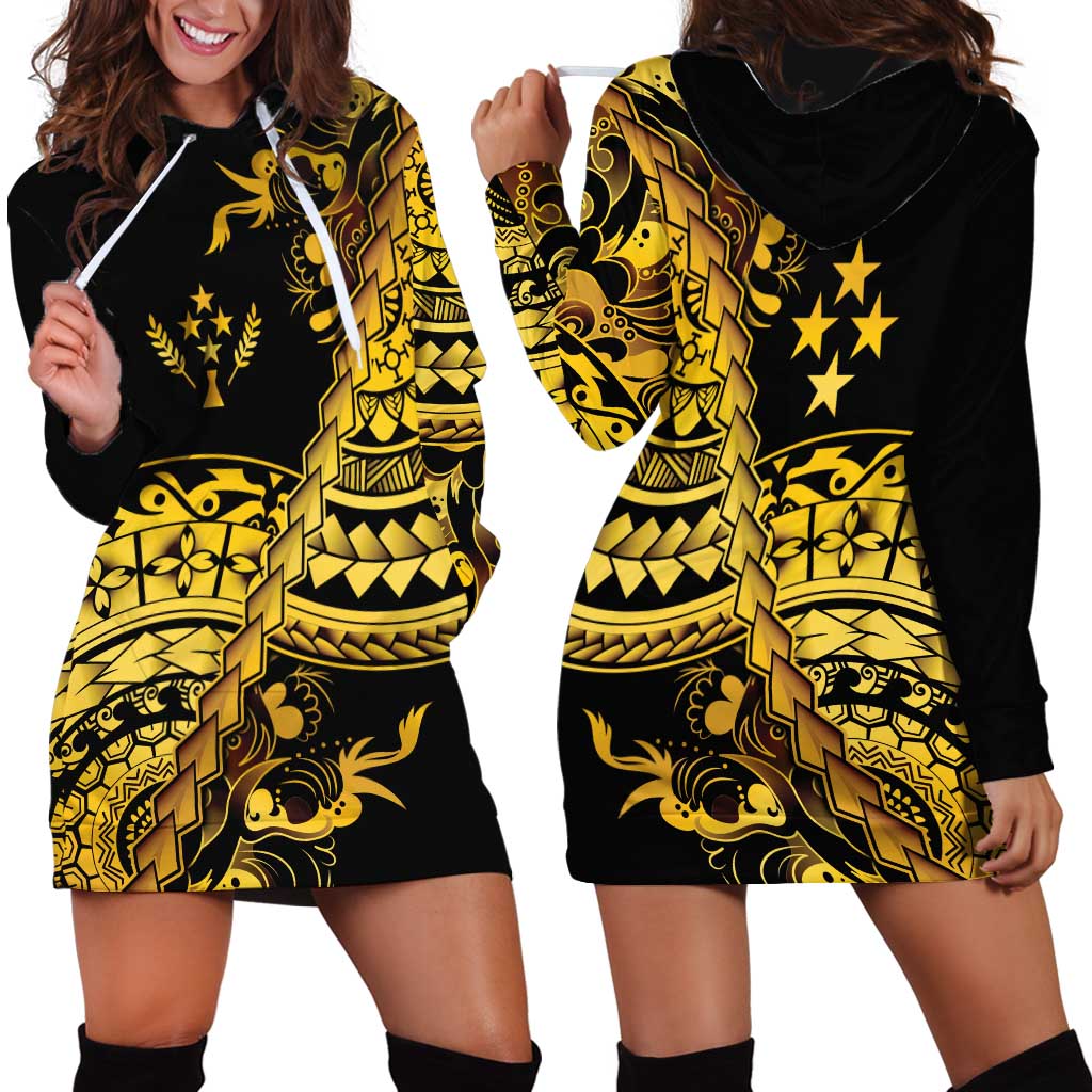 Kosrae Liberation Day Hoodie Dress Polynesian Floral Tattoo - Polynesian Pride