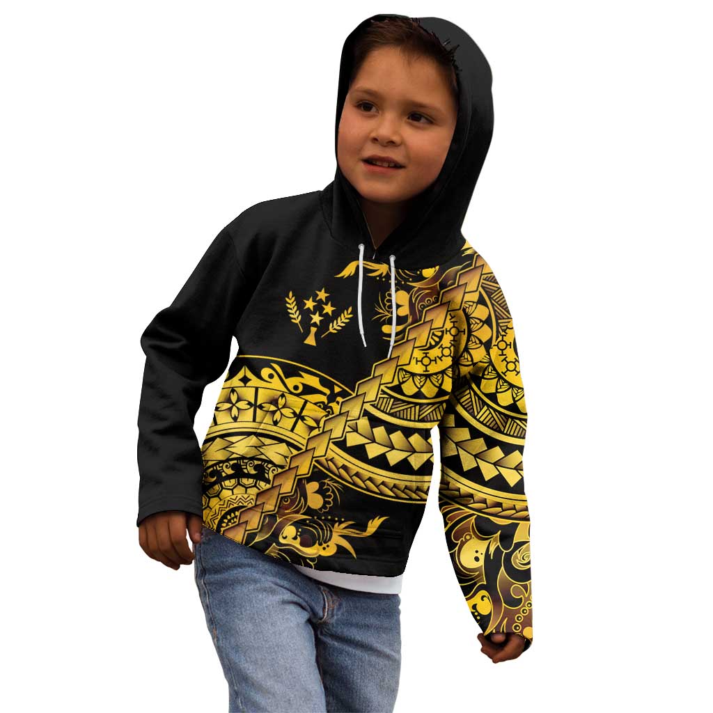 Kosrae Liberation Day Kid Hoodie Polynesian Floral Tattoo - Polynesian Pride