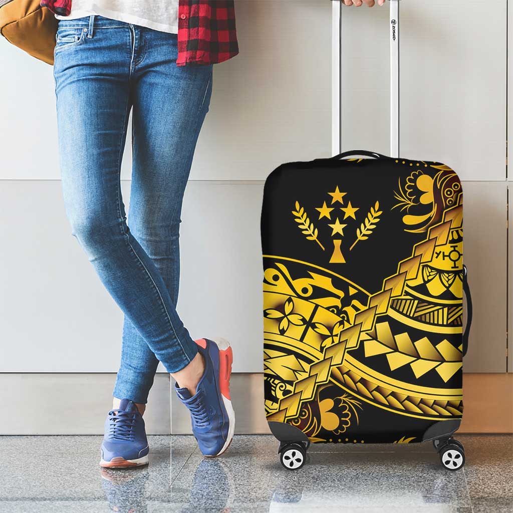 Kosrae Liberation Day Luggage Cover Polynesian Floral Tattoo - Polynesian Pride