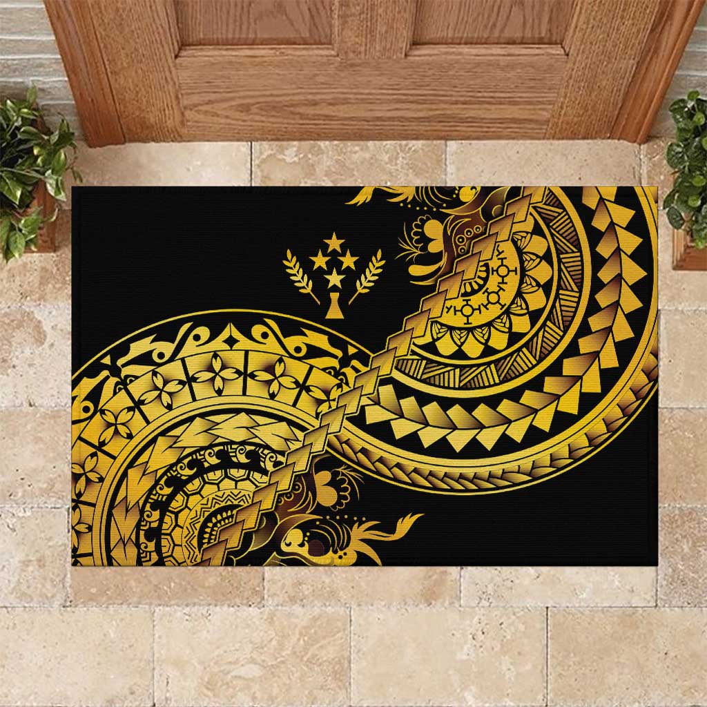Kosrae Liberation Day Rubber Doormat Polynesian Floral Tattoo - Polynesian Pride