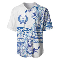 Pohnpei Liberation Day Baseball Jersey Polynesian Floral Tattoo LT05 White - Polynesian Pride