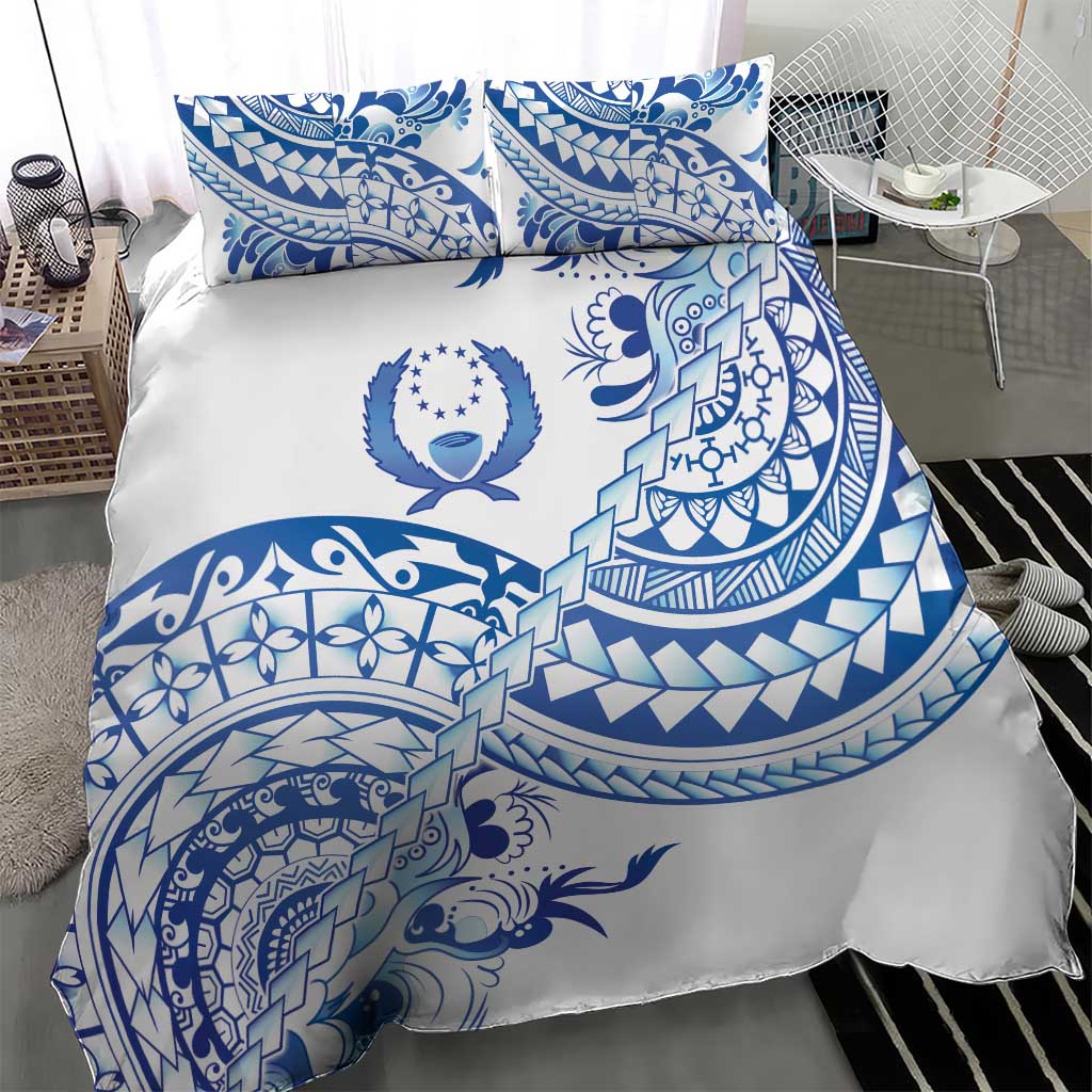 Pohnpei Liberation Day Bedding Set Polynesian Floral Tattoo - Polynesian Pride