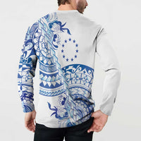 Pohnpei Liberation Day Button Sweatshirt Polynesian Floral Tattoo - Polynesian Pride