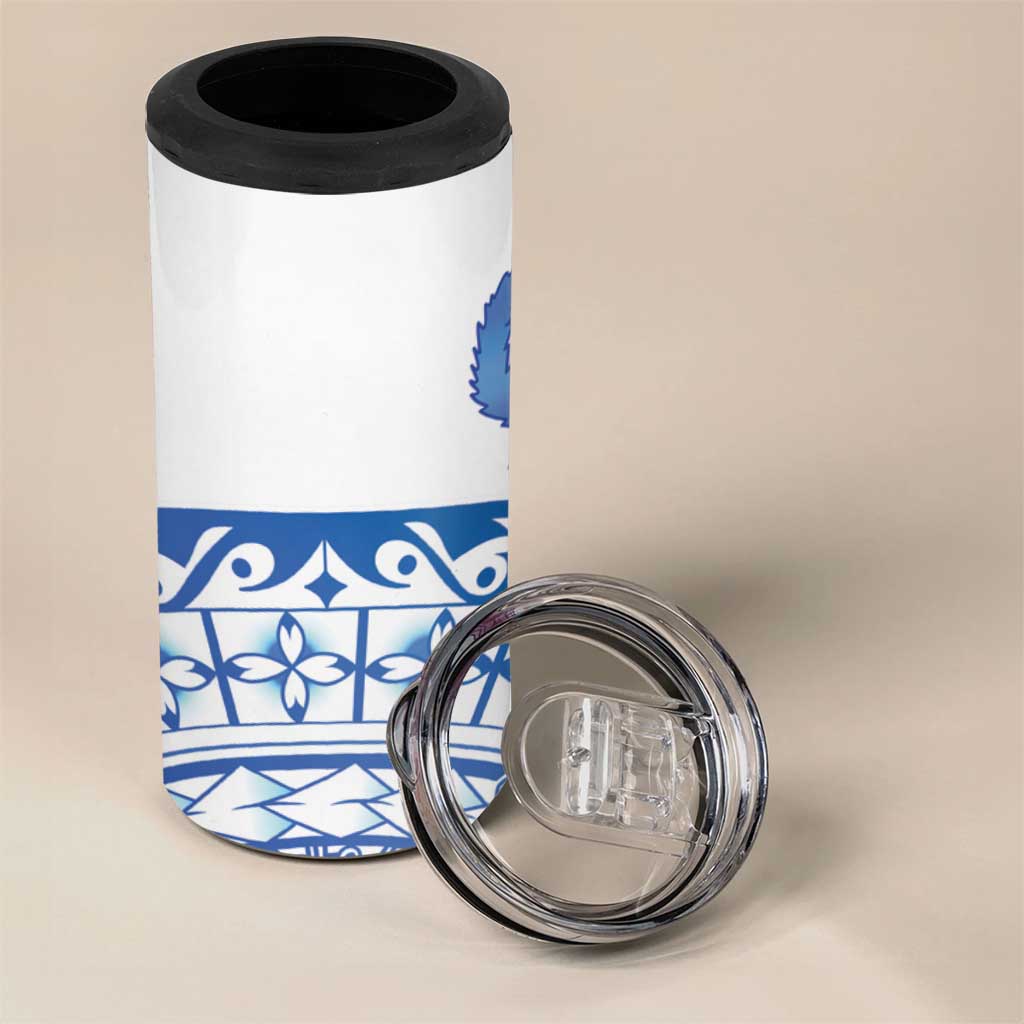 Pohnpei Liberation Day 4 in 1 Can Cooler Tumbler Polynesian Floral Tattoo - Polynesian Pride