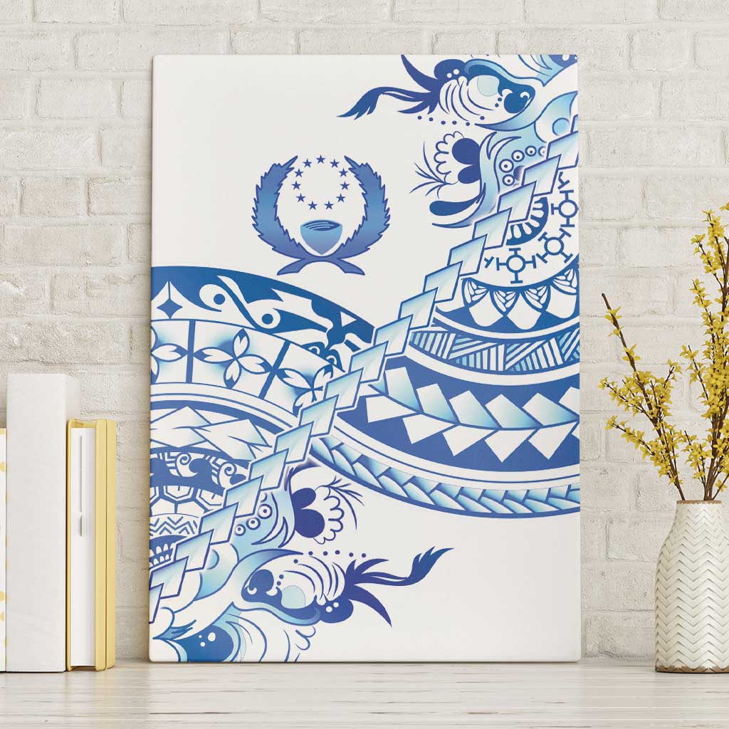 Pohnpei Liberation Day Canvas Wall Art Polynesian Floral Tattoo - Polynesian Pride