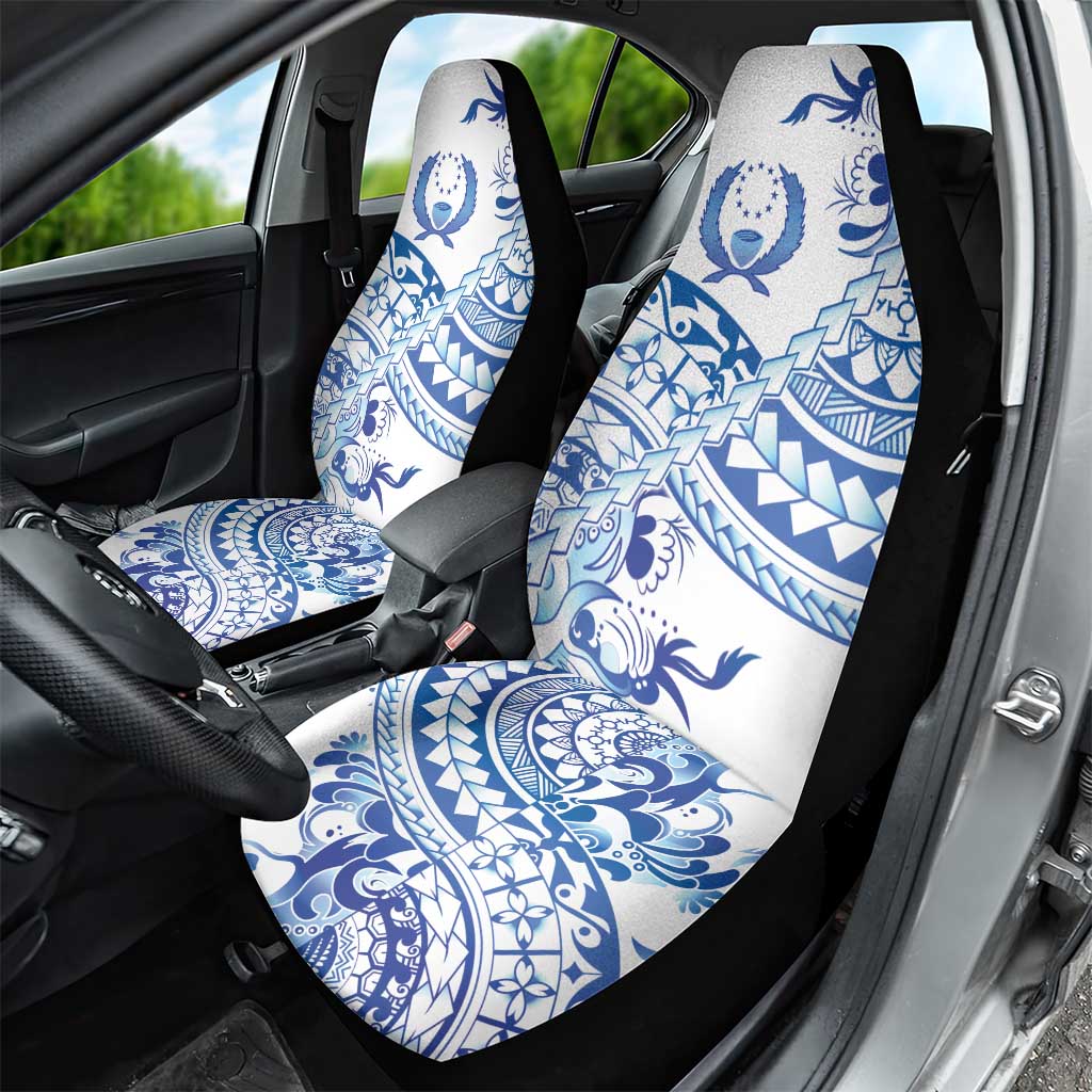 Pohnpei Liberation Day Car Seat Cover Polynesian Floral Tattoo - Polynesian Pride