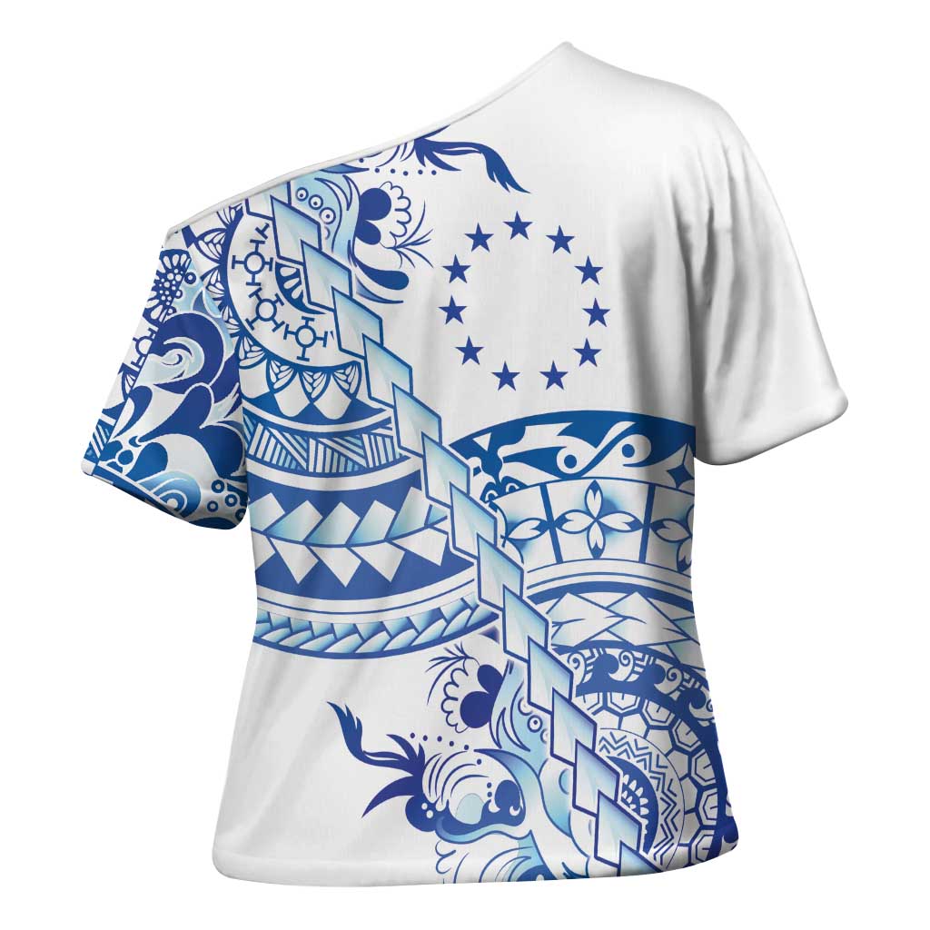 Pohnpei Liberation Day Cross Shoulder Shirt Polynesian Floral Tattoo - Polynesian Pride