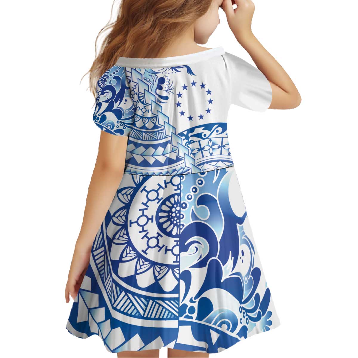 Pohnpei Liberation Day Family Matching Off The Shoulder Long Sleeve Dress and Hawaiian Shirt Polynesian Floral Tattoo LT05 - Polynesian Pride