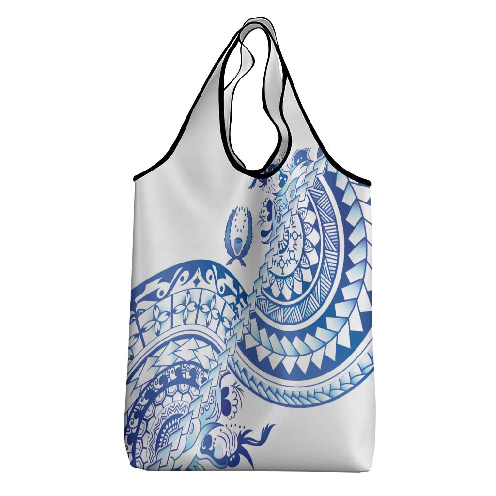 Pohnpei Liberation Day Grocery Bag Polynesian Floral Tattoo - Polynesian Pride