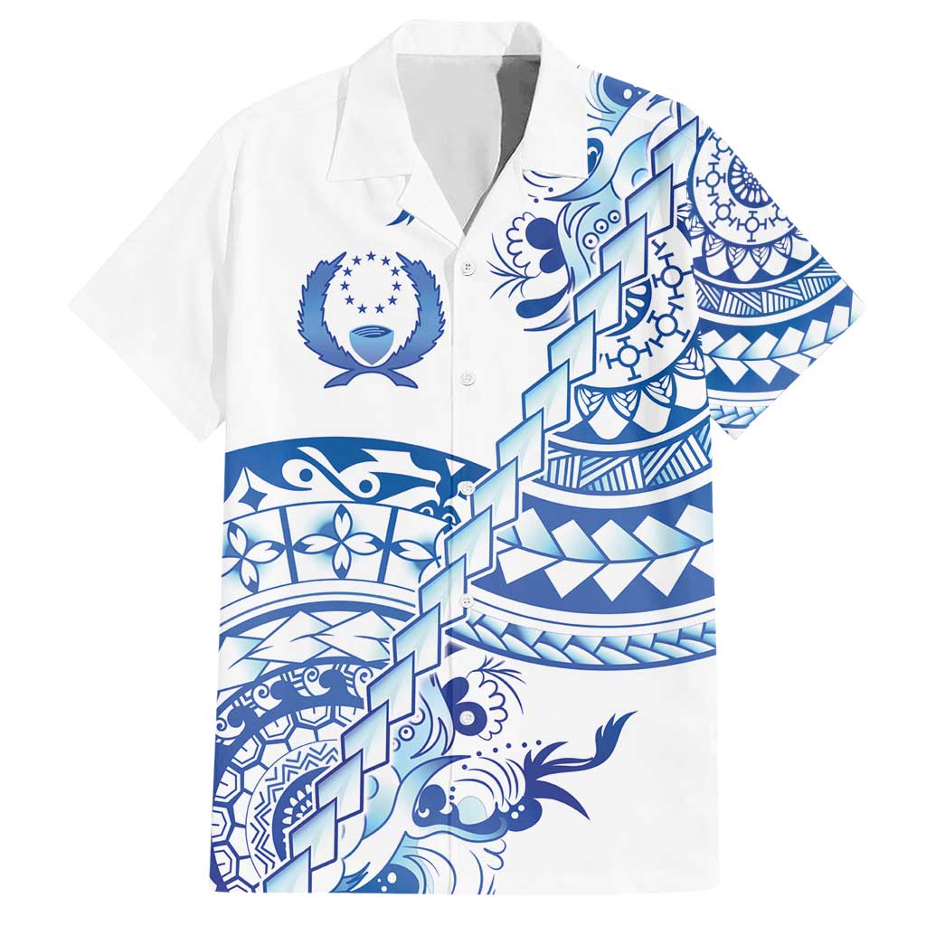 Pohnpei Liberation Day Hawaiian Shirt Polynesian Floral Tattoo LT05 White - Polynesian Pride