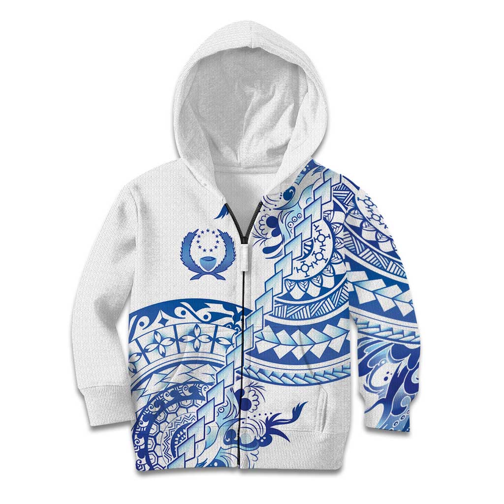 Pohnpei Liberation Day Kid Hoodie Polynesian Floral Tattoo - Polynesian Pride