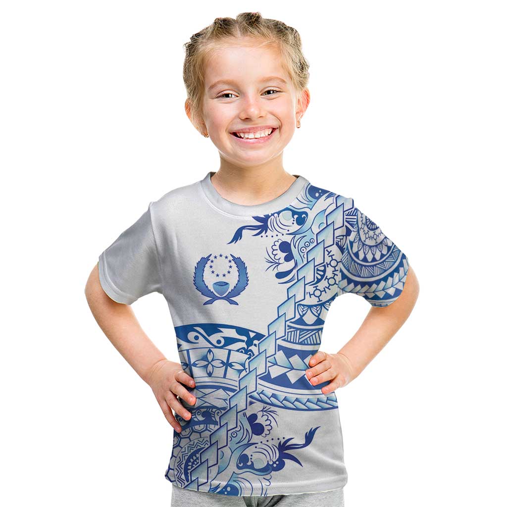 Pohnpei Liberation Day Kid T Shirt Polynesian Floral Tattoo LT05 White - Polynesian Pride