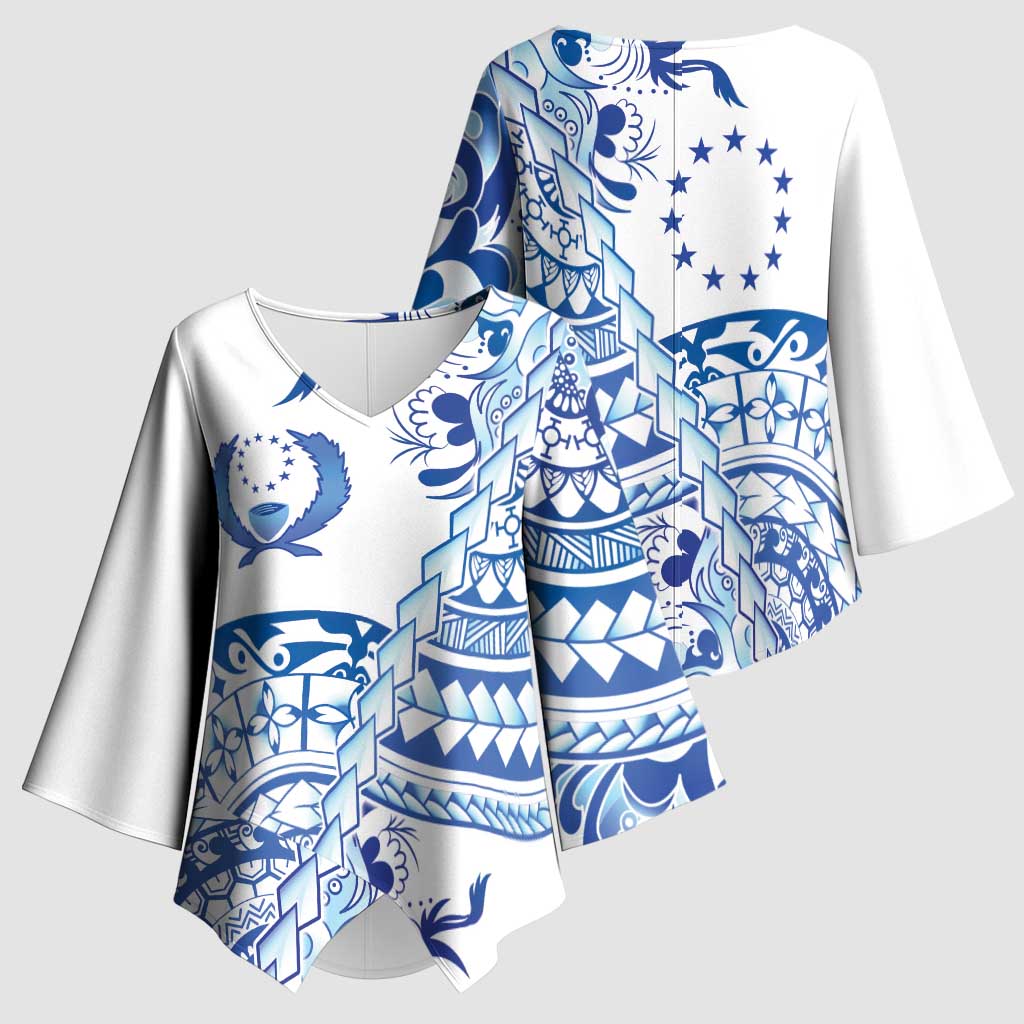 Pohnpei Liberation Day Kimono Sleeve Blouse Polynesian Floral Tattoo - Polynesian Pride