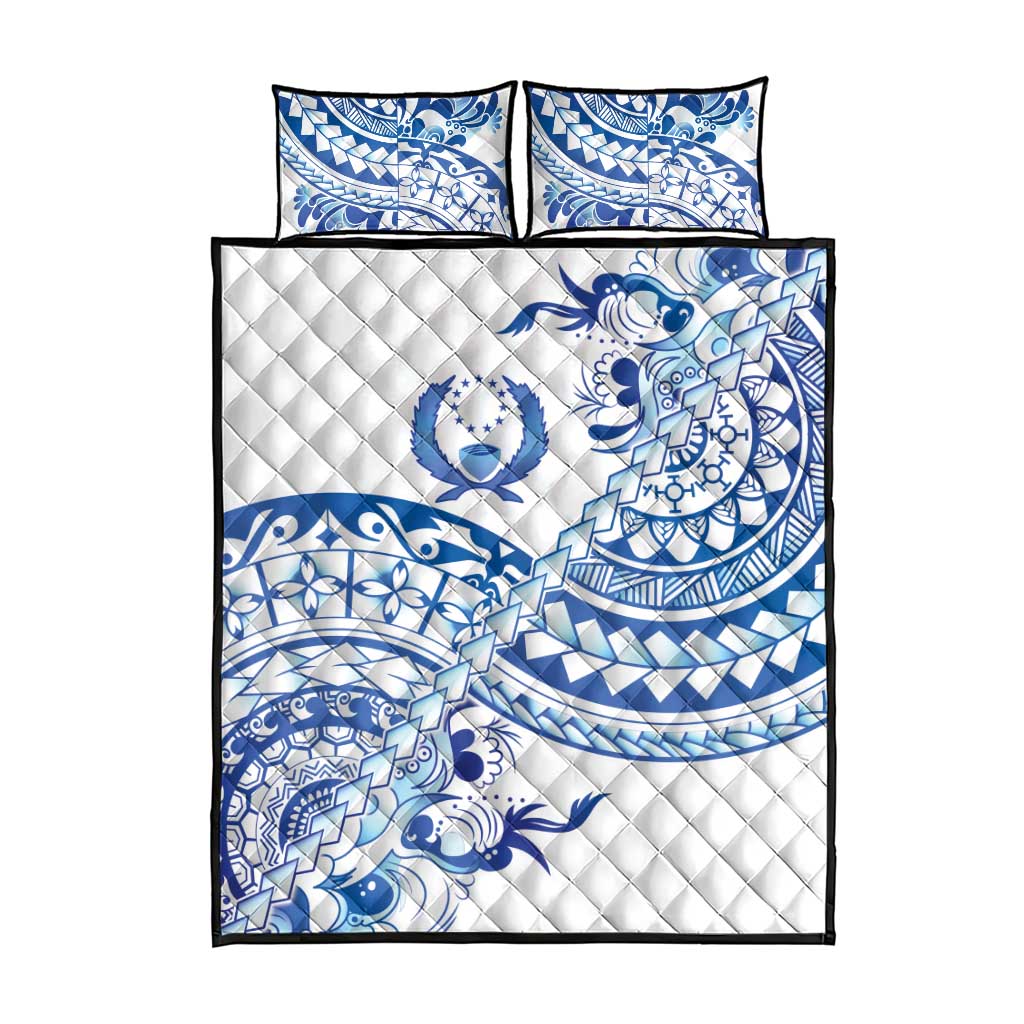 Pohnpei Liberation Day Quilt Bed Set Polynesian Floral Tattoo - Polynesian Pride