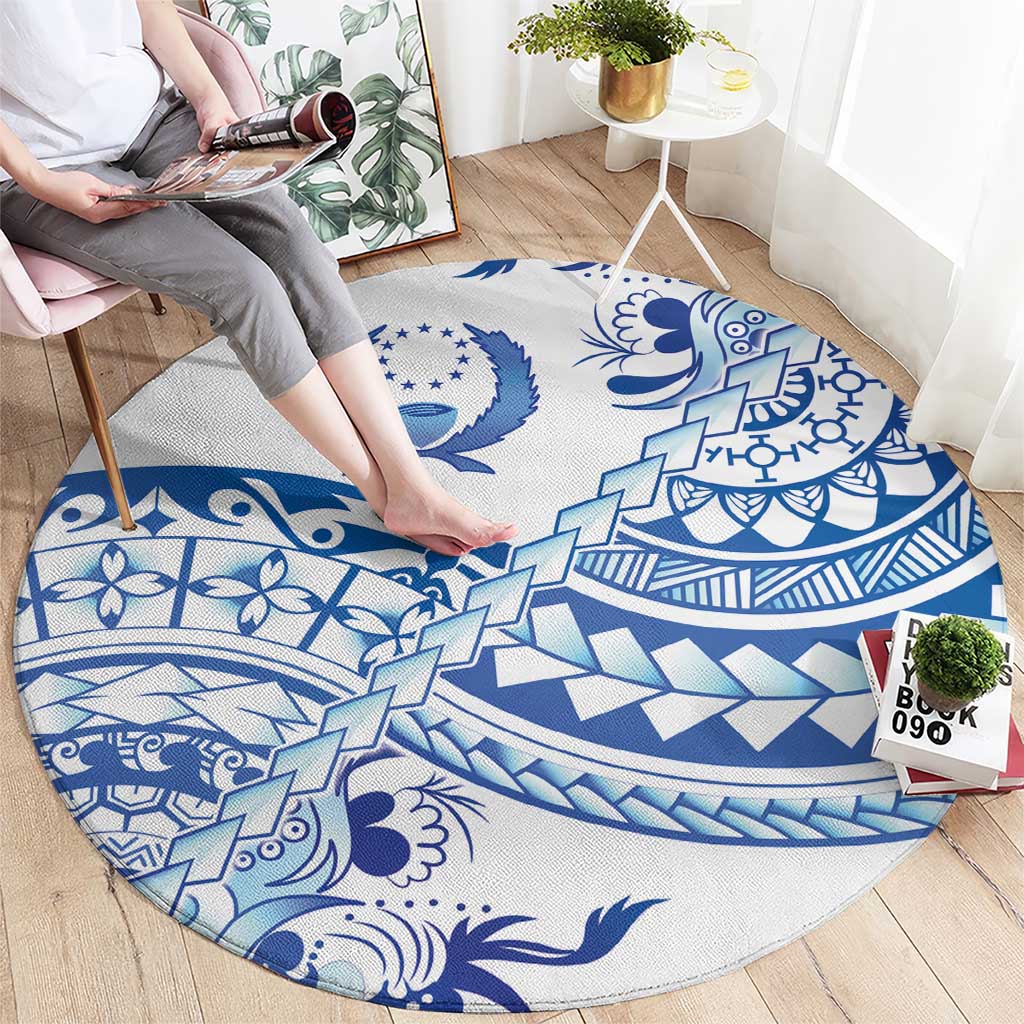 Pohnpei Liberation Day Round Carpet Polynesian Floral Tattoo - Polynesian Pride