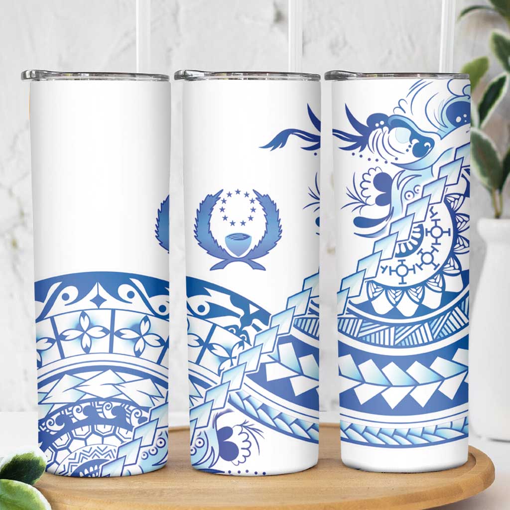 Pohnpei Liberation Day Skinny Tumbler Polynesian Floral Tattoo - Polynesian Pride