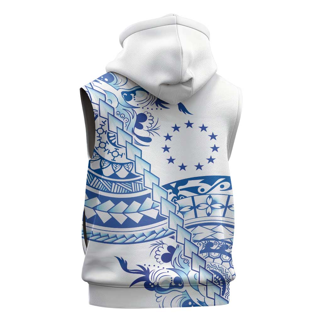Pohnpei Liberation Day Sleeveless Zip Hoodie Polynesian Floral Tattoo - Polynesian Pride
