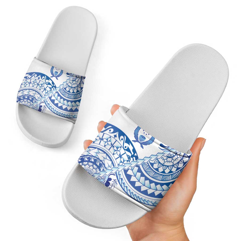 Pohnpei Liberation Day Slide Sandals Polynesian Floral Tattoo - Polynesian Pride