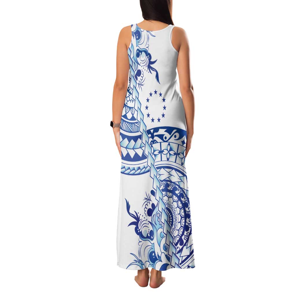 Pohnpei Liberation Day Tank Maxi Dress Polynesian Floral Tattoo - Polynesian Pride