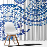 Pohnpei Liberation Day Window Curtain Polynesian Floral Tattoo - Polynesian Pride