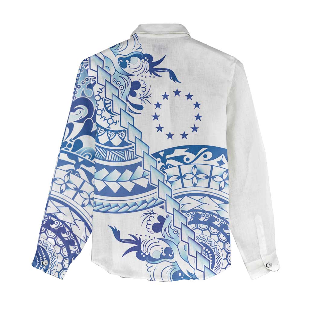 Pohnpei Liberation Day Women Casual Shirt Polynesian Floral Tattoo LT05 - Polynesian Pride