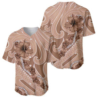 Hawaii Brown Hibiscus Pikake Lei Baseball Jersey - Polynesian Pride