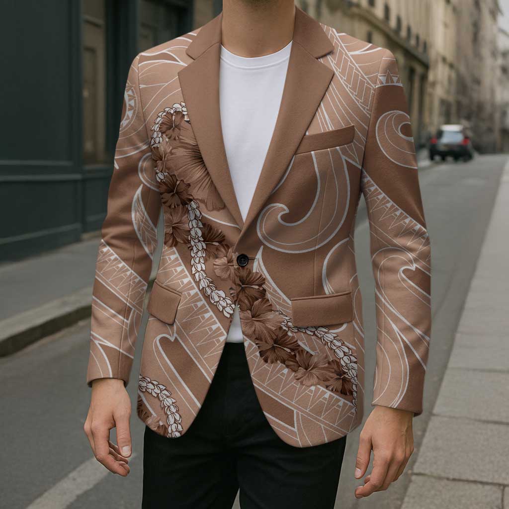 Hawaii Brown Hibiscus Pikake Lei Blazer LT05 - Polynesian Pride