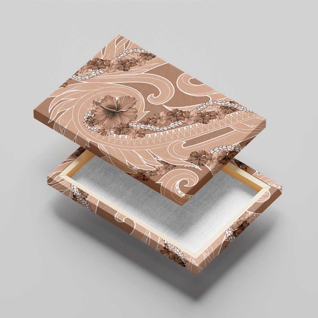Hawaii Brown Hibiscus Pikake Lei Canvas Wall Art - Polynesian Pride