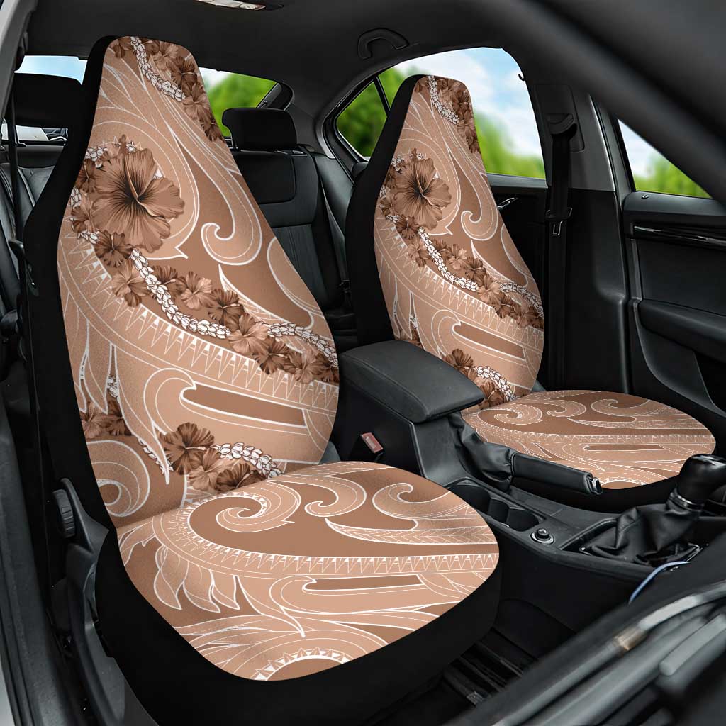 Hawaii Brown Hibiscus Pikake Lei Car Seat Cover - Polynesian Pride