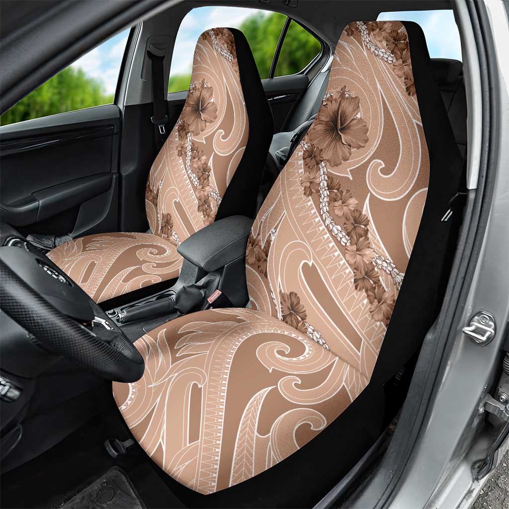 Hawaii Brown Hibiscus Pikake Lei Car Seat Cover - Polynesian Pride