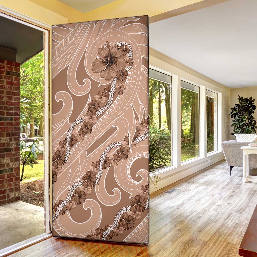 Hawaii Brown Hibiscus Pikake Lei Door Cover - Polynesian Pride