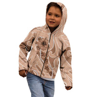 Hawaii Brown Hibiscus Pikake Lei Kid Hoodie - Polynesian Pride
