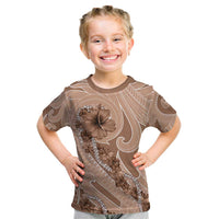 Hawaii Brown Hibiscus Pikake Lei Kid T Shirt - Polynesian Pride