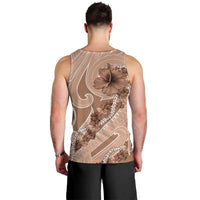 Hawaii Brown Hibiscus Pikake Lei Men Tank Top - Polynesian Pride