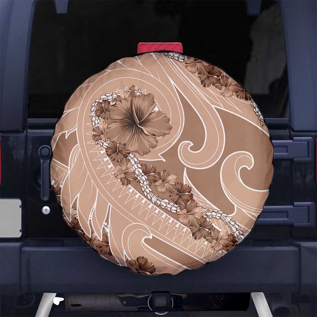 Hawaii Brown Hibiscus Pikake Lei Spare Tire Cover - Polynesian Pride
