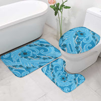 Hawaii Blue Hibiscus Pikake Lei Bathroom Set - Polynesian Pride
