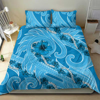Hawaii Blue Hibiscus Pikake Lei Bedding Set - Polynesian Pride