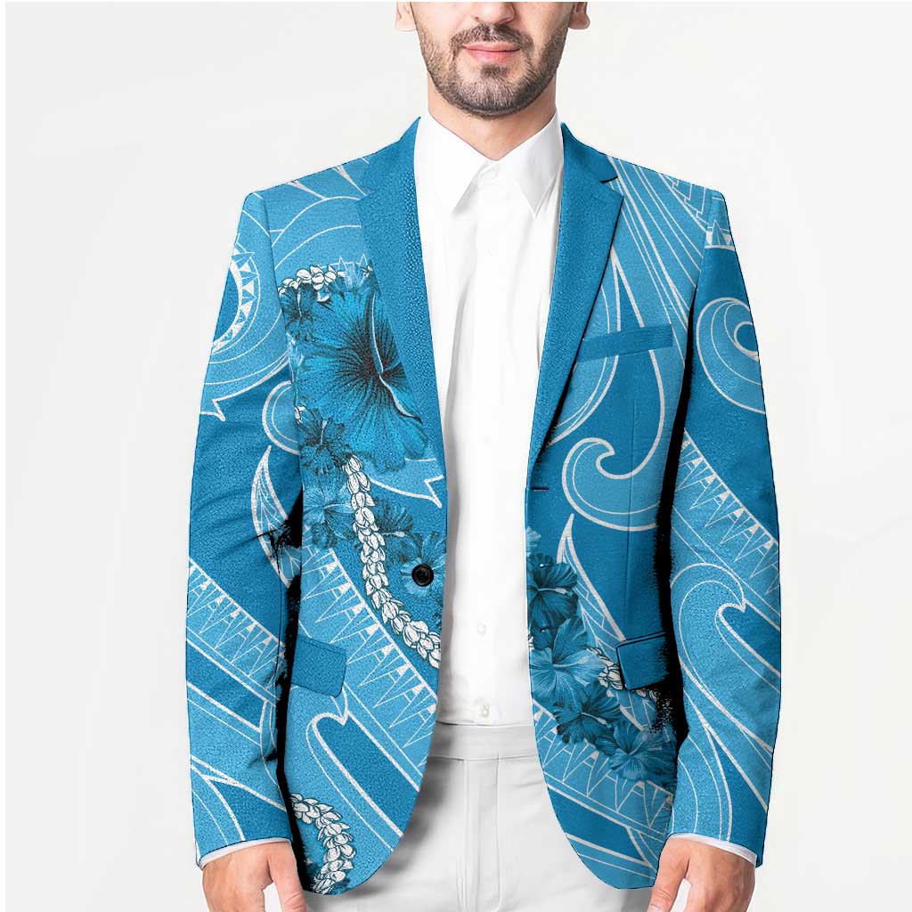 Hawaii Blue Hibiscus Pikake Lei Blazer LT05 - Polynesian Pride