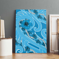 Hawaii Blue Hibiscus Pikake Lei Canvas Wall Art - Polynesian Pride
