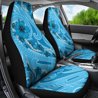 Hawaii Blue Hibiscus Pikake Lei Car Seat Cover - Polynesian Pride
