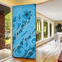 Hawaii Blue Hibiscus Pikake Lei Door Cover - Polynesian Pride