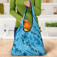 Hawaii Blue Hibiscus Pikake Lei Grocery Bag LT05 - Polynesian Pride